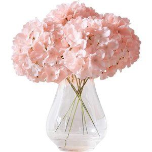 Artificial Hydrangea Flowers Blush Heads 10Fake Hydrangea SilkFlowers forWedding